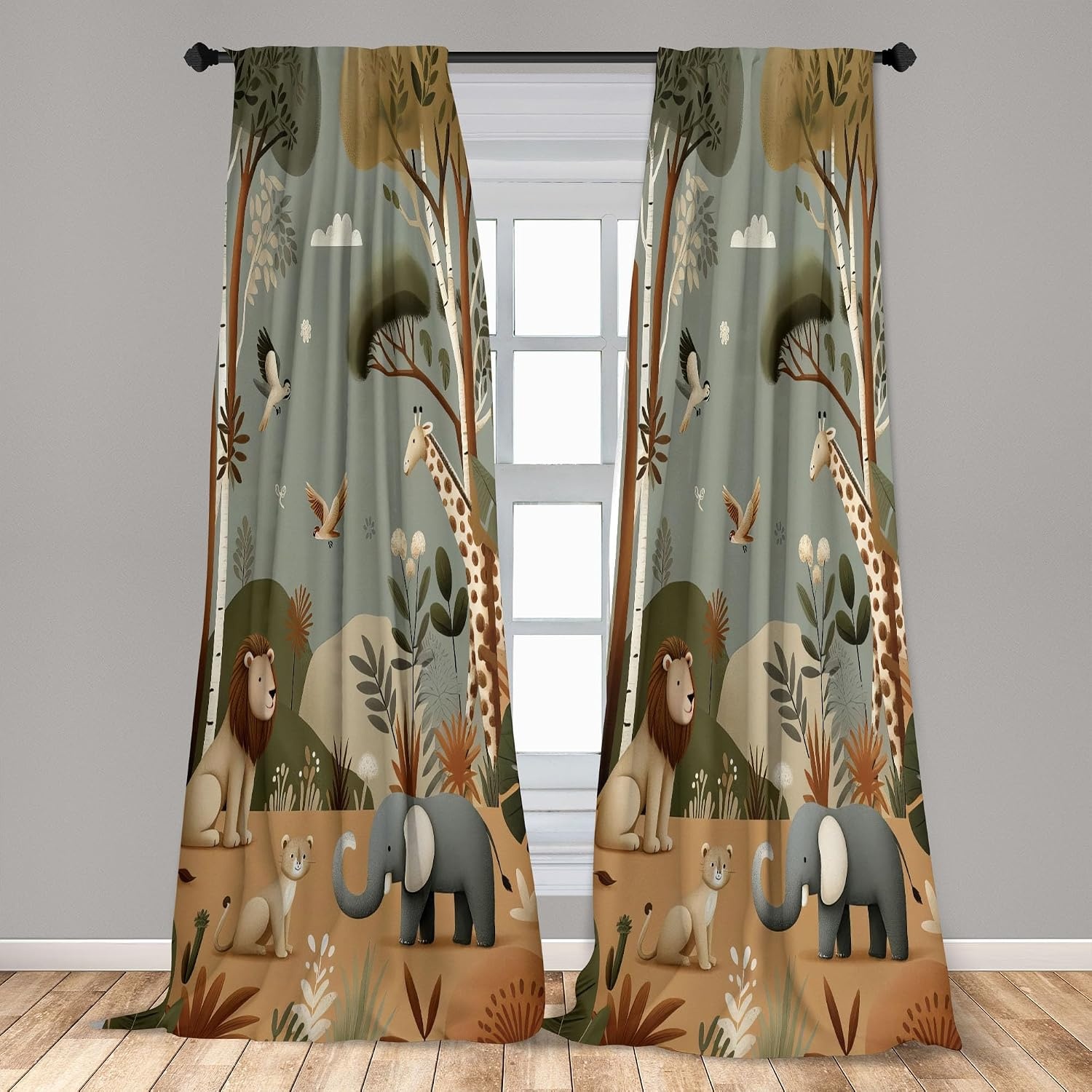 image:imageAmbesonne Paisley Curtains Bohemian Design Creamy Neutral Colored Ornament Ethnic Floral Leafy Window Treatments 2 Panel Set for Living Room Bedroom Pair of  28 x 63 Ivory Pale Sepia DimgrayOlive Green Redwood Ecru