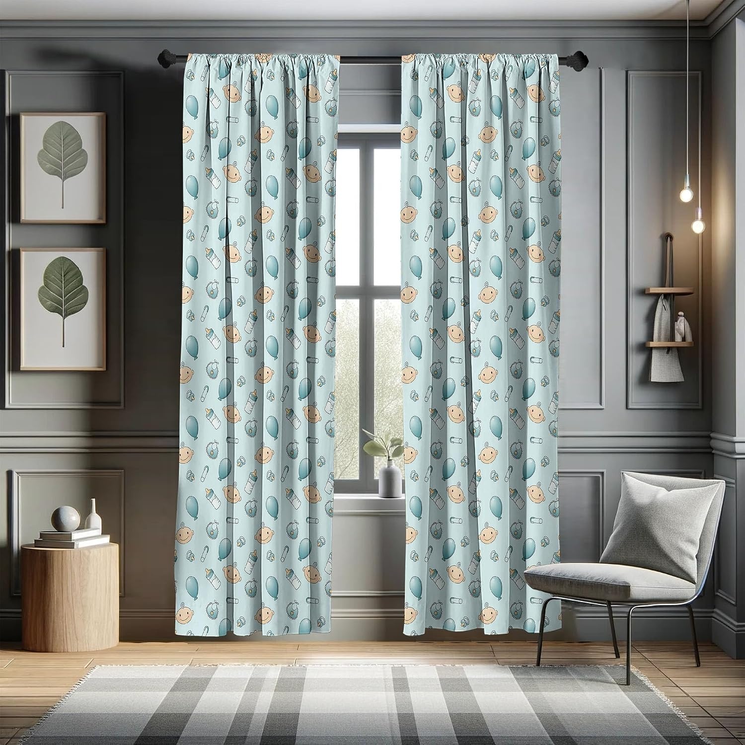image:imageAmbesonne Paisley Curtains Bohemian Design Creamy Neutral Colored Ornament Ethnic Floral Leafy Window Treatments 2 Panel Set for Living Room Bedroom Pair of  28 x 63 Ivory Pale Sepia DimgrayBlue Turquoise