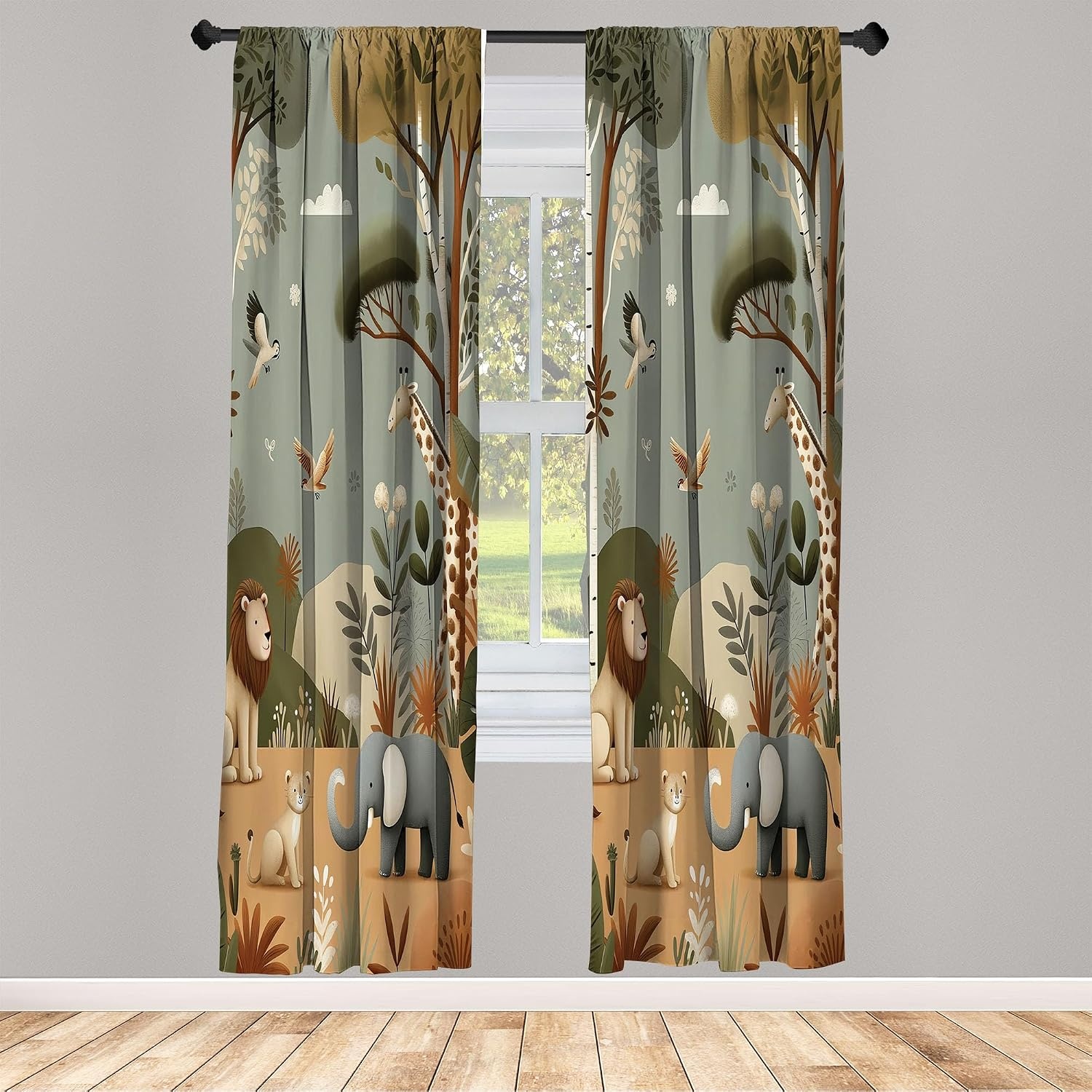 image:imageAmbesonne Paisley Curtains Bohemian Design Creamy Neutral Colored Ornament Ethnic Floral Leafy Window Treatments 2 Panel Set for Living Room Bedroom Pair of  28 x 63 Ivory Pale Sepia DimgrayOlive Green Redwood Ecru