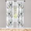 image:imageAmbesonne Floral Window Curtains Minimalist Design Cozy Neutral Farmhouse Plaid with Leaves and Flowers Lightweight Decorative 2Panel Set amp Rod Pocket Pair of  28 x 95 Sage Green Blue YellowSage Green Blue Yellow