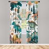 image:imageAmbesonne Floral Window Curtains Minimalist Design Cozy Neutral Farmhouse Plaid with Leaves and Flowers Lightweight Decorative 2Panel Set amp Rod Pocket Pair of  28 x 95 Sage Green Blue YellowPetrol Blue Teal Salmon
