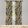 image:imageAmbesonne Neutral Window Curtains Pack of 2 Cartoonish Bears Nordic Scandi Themed Leaves Botanical Hearts Minimal Tones Lightweight Set with Rod Pocket 4 Panels of  28 x 95 Grey Tan and IvoryLaurel Green Amber Black