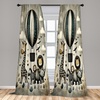 image:imageAmbesonne Neutral Window Curtains Pack of 2 Cartoonish Bears Nordic Scandi Themed Leaves Botanical Hearts Minimal Tones Lightweight Set with Rod Pocket 4 Panels of  28 x 95 Grey Tan and IvoryDusk Dark Teal Ecru