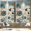 image:imageAmbesonne Neutral Window Curtains Pack of 2 Exotic Botanical Illustration of Leaves Pastel Tones Ferns and Palms Lightweight Set amp Rod Pocket 4 Panels of  28 x 63 Pale Reseda Green CoconutSlate Blue Eggshell Fawn