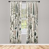 image:imageAmbesonne Neutral Window Curtains Pack of 2 Exotic Botanical Illustration of Leaves Pastel Tones Ferns and Palms Lightweight Set amp Rod Pocket 4 Panels of  28 x 63 Pale Reseda Green CoconutPale Reseda Green Coconut