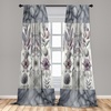 image:imageAmbesonne Paisley Curtains Delicate Bohemian Leafy Motives on Stripes in Neutral Muted Colors Window Treatments 2 Panel Set for Living Room Bedroom Pair of  28 x 63 Warm Taupe Ivory and SepiaCeil Blue Laurel Green