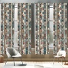 image:imageAmbesonne Paisley Curtains Delicate Bohemian Leafy Motives on Stripes in Neutral Muted Colors Window Treatments 2 Panel Set for Living Room Bedroom Pair of  28 x 63 Warm Taupe Ivory and SepiaTeal Coral and Orange