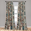 image:imageAmbesonne Paisley Curtains Delicate Bohemian Leafy Motives on Stripes in Neutral Muted Colors Window Treatments 2 Panel Set for Living Room Bedroom Pair of  28 x 63 Warm Taupe Ivory and SepiaTeal Coral and Orange