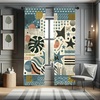 image:imageAmbesonne Neutral Window Curtains Pack of 2 Exotic Botanical Illustration of Leaves Pastel Tones Ferns and Palms Lightweight Set amp Rod Pocket 4 Panels of  28 x 63 Pale Reseda Green CoconutSlate Blue Eggshell Fawn