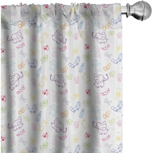 image:imageAmbesonne Animal Print Window Curtains Savannah Pattern Cheetah Skin Print Fauna Theme in Neutral Colors Print Lightweight Decor 2Panel Set with Rod Pocket Pair of  28 x 63 Beige and BrownBlue White