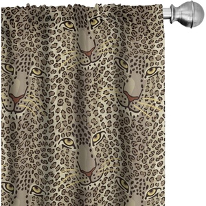 image:imageAmbesonne Animal Print Window Curtains Savannah Pattern Cheetah Skin Print Fauna Theme in Neutral Colors Print Lightweight Decor 2Panel Set with Rod Pocket Pair of  28 x 63 Beige and BrownTan