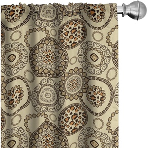 image:imageAmbesonne Animal Print Window Curtains Savannah Pattern Cheetah Skin Print Fauna Theme in Neutral Colors Print Lightweight Decor 2Panel Set with Rod Pocket Pair of  28 x 63 Beige and BrownBeige and Brown