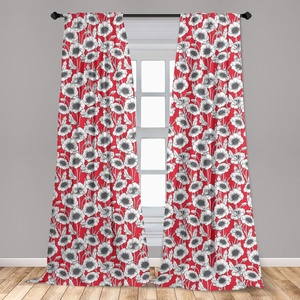 image:imageAmbesonne Floral Curtains Exquisite Floral Inspired Vibrant Toned Branch Blush Baroque Curls Image Window Treatments 2 Panel Set for Living Room Bedroom Pair of  28 x 95 Maroon RoseCoral Grey