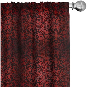 image:imageAmbesonne Floral Curtains Exquisite Floral Inspired Vibrant Toned Branch Blush Baroque Curls Image Window Treatments 2 Panel Set for Living Room Bedroom Pair of  28 x 95 Maroon RoseVermilion Black
