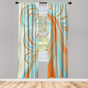 image:imageAmbesonne Floral Window Curtains Minimalist Design Cozy Neutral Farmhouse Plaid with Leaves and Flowers Lightweight Decorative 2Panel Set amp Rod Pocket Pair of  28 x 95 Sage Green Blue YellowOrange Sky