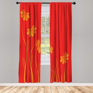 image:imageAmbesonne Floral Window Curtains Minimalist Design Cozy Neutral Farmhouse Plaid with Leaves and Flowers Lightweight Decorative 2Panel Set amp Rod Pocket Pair of  28 x 95 Sage Green Blue YellowOrange