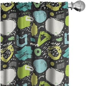 image:imageAmbesonne Neutral Window Curtains Pack of 2 Cartoonish Bears Nordic Scandi Themed Leaves Botanical Hearts Minimal Tones Lightweight Set with Rod Pocket 4 Panels of  28 x 95 Grey Tan and IvoryBlack Green