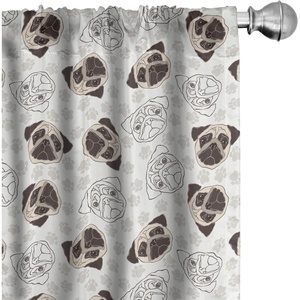 image:imageAmbesonne Neutral Window Curtains Pack of 2 Cartoonish Bears Nordic Scandi Themed Leaves Botanical Hearts Minimal Tones Lightweight Set with Rod Pocket 4 Panels of  28 x 95 Grey Tan and IvoryBrown Beige