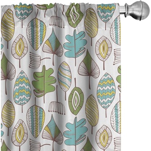 image:imageAmbesonne Neutral Window Curtains Pack of 2 Cartoonish Bears Nordic Scandi Themed Leaves Botanical Hearts Minimal Tones Lightweight Set with Rod Pocket 4 Panels of  28 x 95 Grey Tan and IvoryLime Green