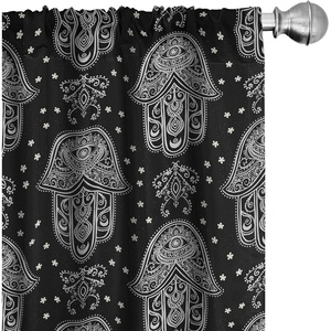 image:imageAmbesonne Neutral Window Curtains Pack of 2 Cartoonish Bears Nordic Scandi Themed Leaves Botanical Hearts Minimal Tones Lightweight Set with Rod Pocket 4 Panels of  28 x 95 Grey Tan and IvoryWhite and Black