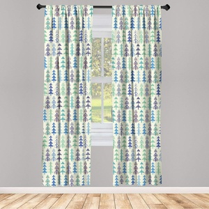 image:imageAmbesonne Neutral Window Curtains Pack of 2 Exotic Botanical Illustration of Leaves Pastel Tones Ferns and Palms Lightweight Set amp Rod Pocket 4 Panels of  28 x 63 Pale Reseda Green CoconutPale Green