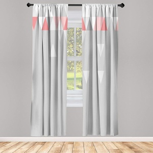 image:imageAmbesonne Neutral Window Curtains Pack of 2 Exotic Botanical Illustration of Leaves Pastel Tones Ferns and Palms Lightweight Set amp Rod Pocket 4 Panels of  28 x 63 Pale Reseda Green CoconutGrey Coral