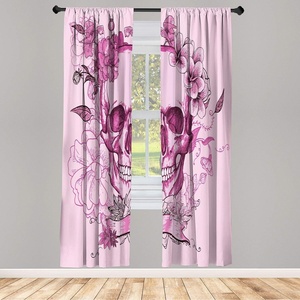image:imageAmbesonne Neutral Window Curtains Pack of 2 Exotic Botanical Illustration of Leaves Pastel Tones Ferns and Palms Lightweight Set amp Rod Pocket 4 Panels of  28 x 63 Pale Reseda Green CoconutBaby Pink