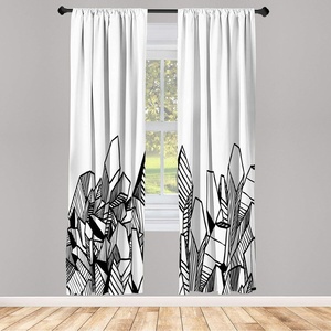 image:imageAmbesonne Neutral Window Curtains Pack of 2 Exotic Botanical Illustration of Leaves Pastel Tones Ferns and Palms Lightweight Set amp Rod Pocket 4 Panels of  28 x 63 Pale Reseda Green CoconutCharcoal Grey