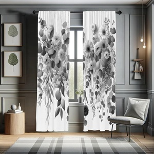 image:imageAmbesonne Neutral Window Curtains Pack of 2 Exotic Botanical Illustration of Leaves Pastel Tones Ferns and Palms Lightweight Set amp Rod Pocket 4 Panels of  28 x 63 Pale Reseda Green CoconutPearl Charcoal Grey
