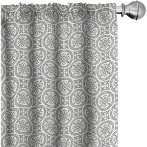 image:imageAmbesonne Paisley Curtains Bohemian Design Creamy Neutral Colored Ornament Ethnic Floral Leafy Window Treatments 2 Panel Set for Living Room Bedroom Pair of  28 x 63 Ivory Pale Sepia DimgrayWhite and Grey