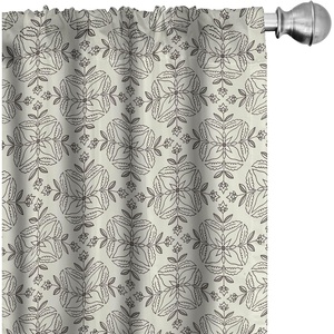 image:imageAmbesonne Paisley Curtains Bohemian Design Creamy Neutral Colored Ornament Ethnic Floral Leafy Window Treatments 2 Panel Set for Living Room Bedroom Pair of  28 x 63 Ivory Pale Sepia DimgrayEggshell Brown