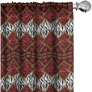 image:imageAmbesonne Paisley Curtains Delicate Bohemian Leafy Motives on Stripes in Neutral Muted Colors Window Treatments 2 Panel Set for Living Room Bedroom Pair of  28 x 63 Warm Taupe Ivory and SepiaRed Brown