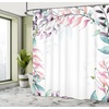 image:imageAmbesonne Eucalyptus Shower Curtain Soft Colors with Watercolor Leaf Print Botanical Dreamy Forest Cloth Fabric Bathroom Decor Set with Hooks 69 W x 70 L Plum Pale Pink and Seafoam