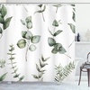 image:imageAmbesonne Eucalyptus Shower Curtain Modern Botanical Design Leaves in Watercolor Painting Theme Cloth Fabric Bathroom Decor Set with Hooks 69 W x 70 L Sage Green and Slate Brown