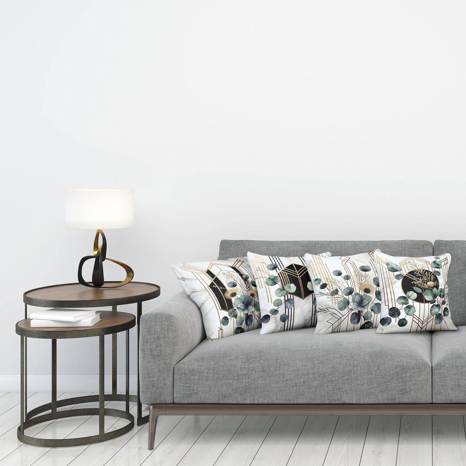image:imageAmbesonne Abstract Throw Decorative Pillow Cover Home amp Living Room Geometric Composition Colorful Striped Dotted Rhombus Decorative Square Accent Cushion Pillow Case 20 X 20 Purple White GreyGrey Teal Sand Brown