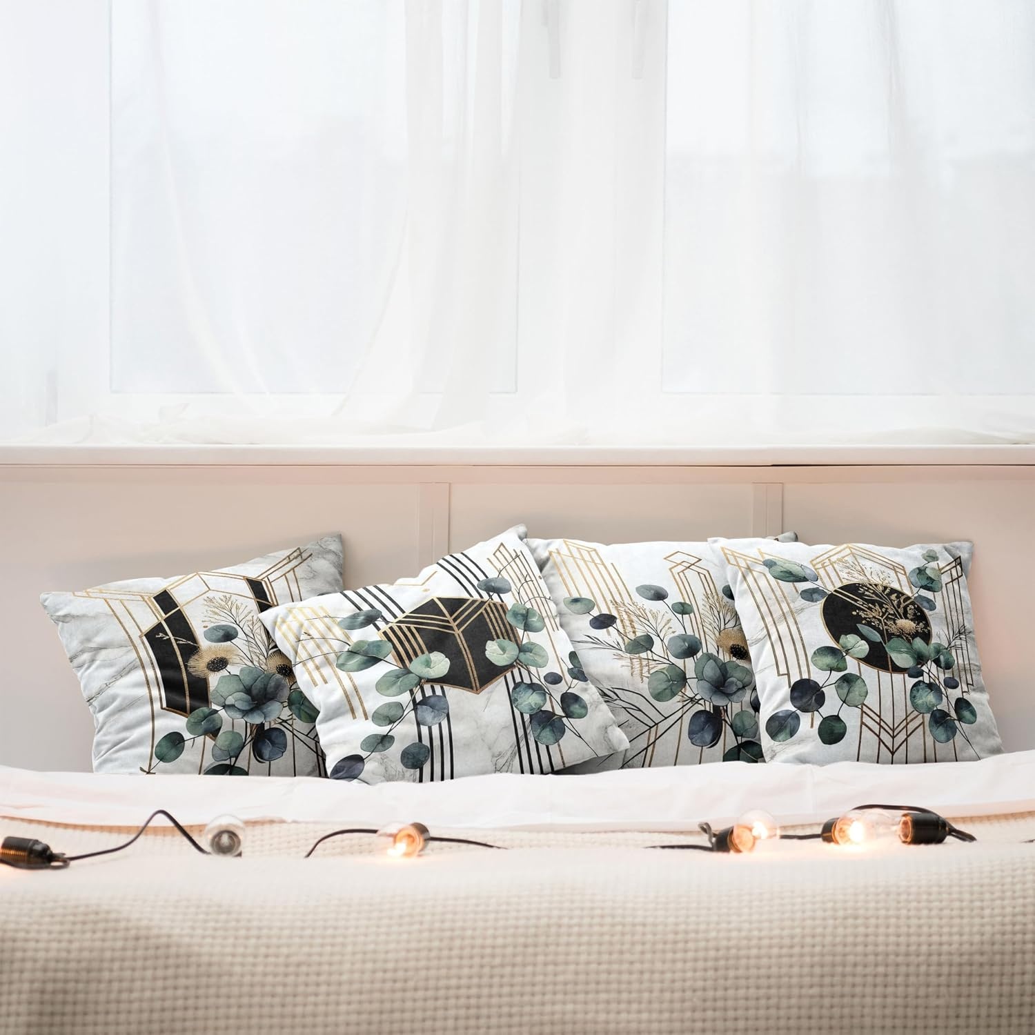 image:imageAmbesonne Abstract Throw Decorative Pillow Cover Home amp Living Room Geometric Composition Colorful Striped Dotted Rhombus Decorative Square Accent Cushion Pillow Case 20 X 20 Purple White GreyGrey Teal Sand Brown
