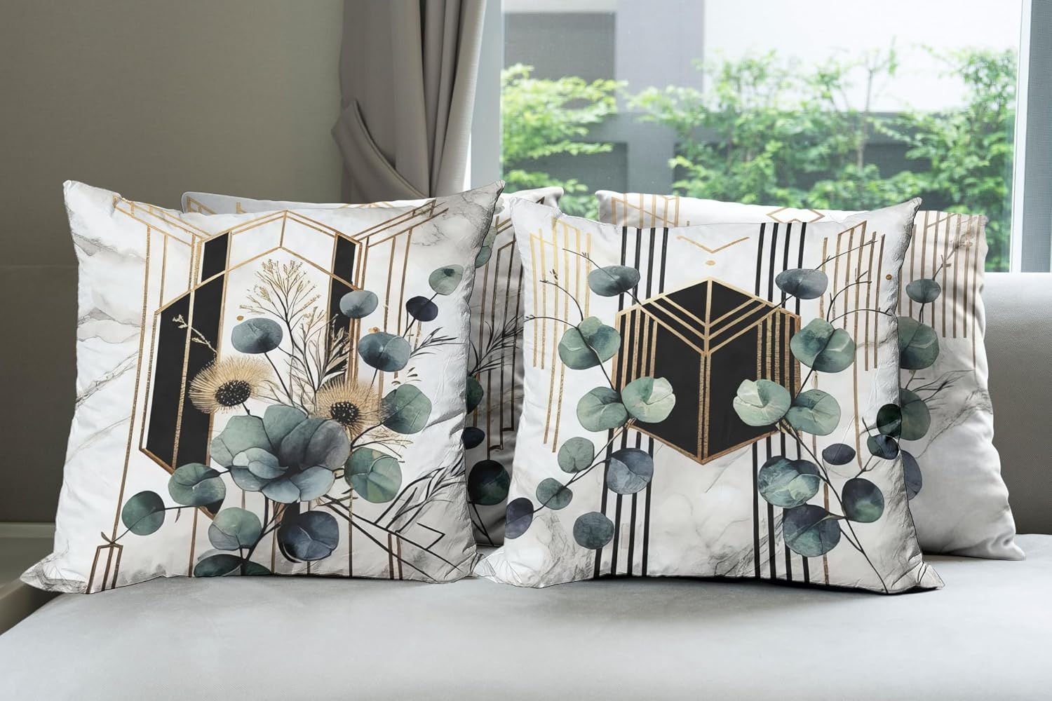image:imageAmbesonne Abstract Throw Decorative Pillow Cover Home amp Living Room Geometric Composition Colorful Striped Dotted Rhombus Decorative Square Accent Cushion Pillow Case 20 X 20 Purple White GreyGrey Teal Sand Brown