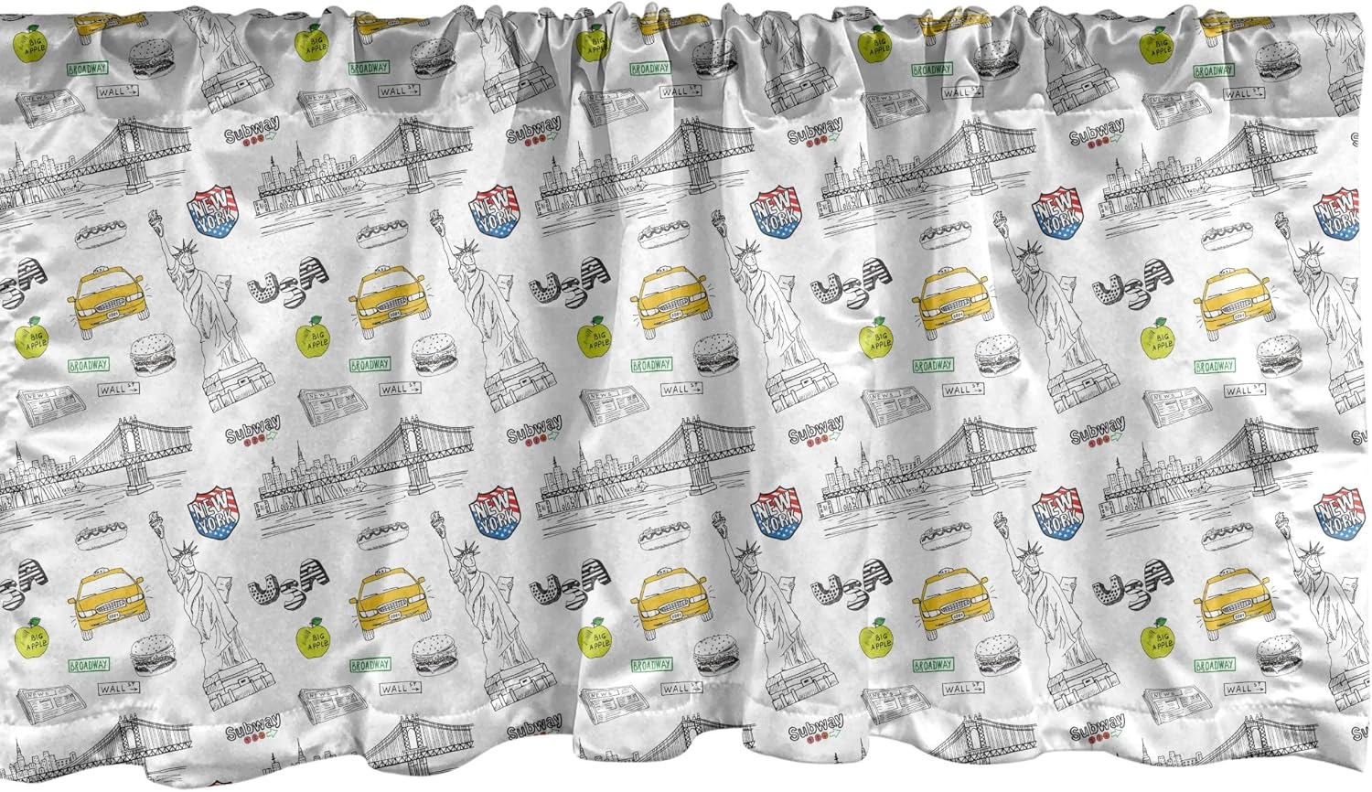 image:imageAmbesonne Flamingo Window Valance Heron and Flamingo Birds with Watercolor Design Wildlife Nature Curtain Valance for Kitchen Bedroom Decor with Rod Pocket 54 X 18 Grey Vermilion WhiteYellow Grey White