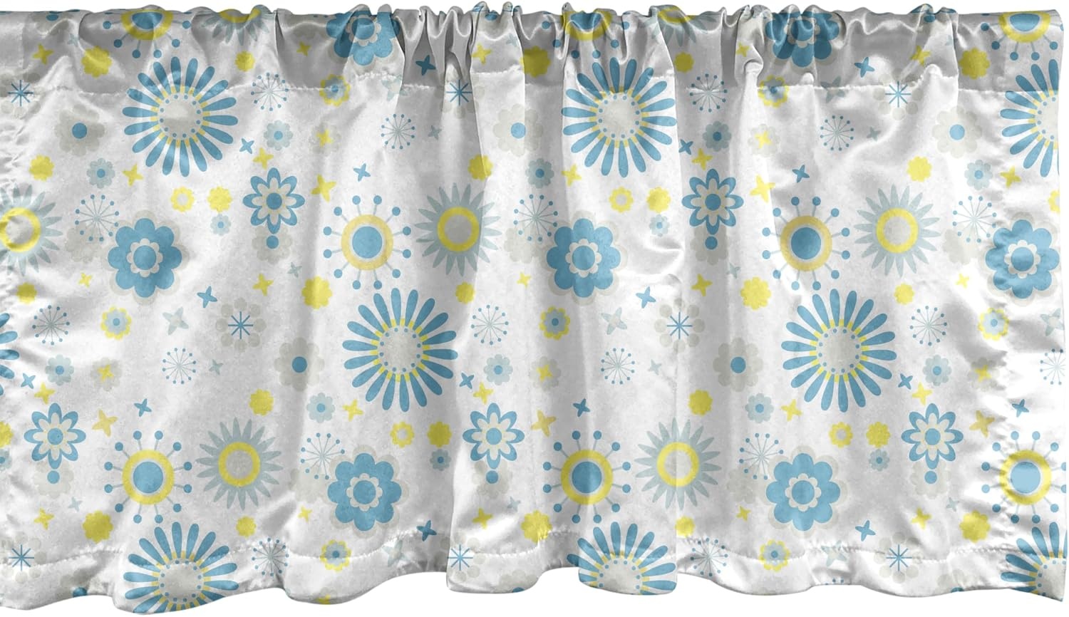 image:imageAmbesonne Flamingo Window Valance Heron and Flamingo Birds with Watercolor Design Wildlife Nature Curtain Valance for Kitchen Bedroom Decor with Rod Pocket 54 X 18 Grey Vermilion WhiteBlue Yellow Pale Grey