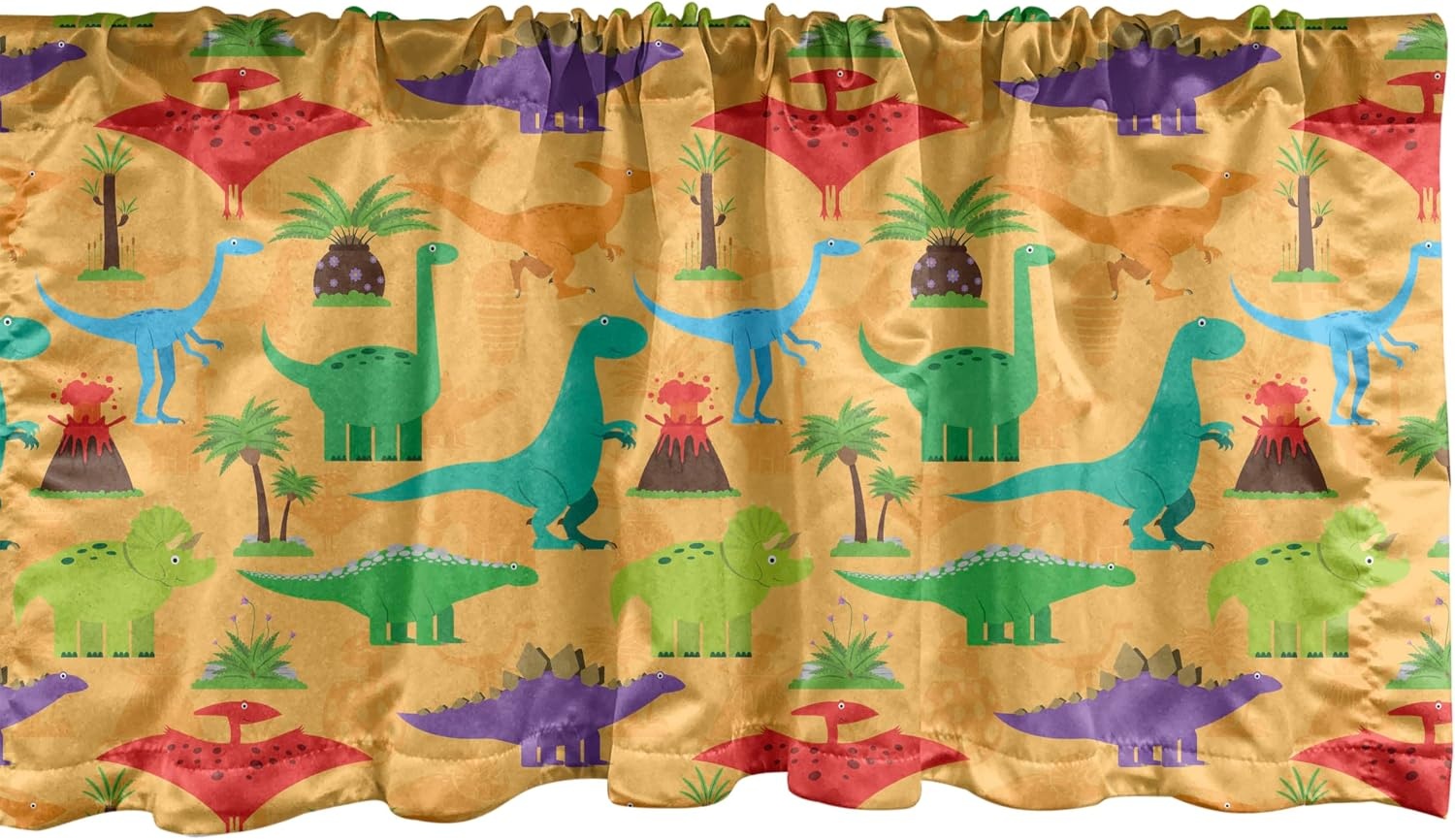 image:imageAmbesonne Flamingo Window Valance Heron and Flamingo Birds with Watercolor Design Wildlife Nature Curtain Valance for Kitchen Bedroom Decor with Rod Pocket 54 X 18 Grey Vermilion WhiteApricot