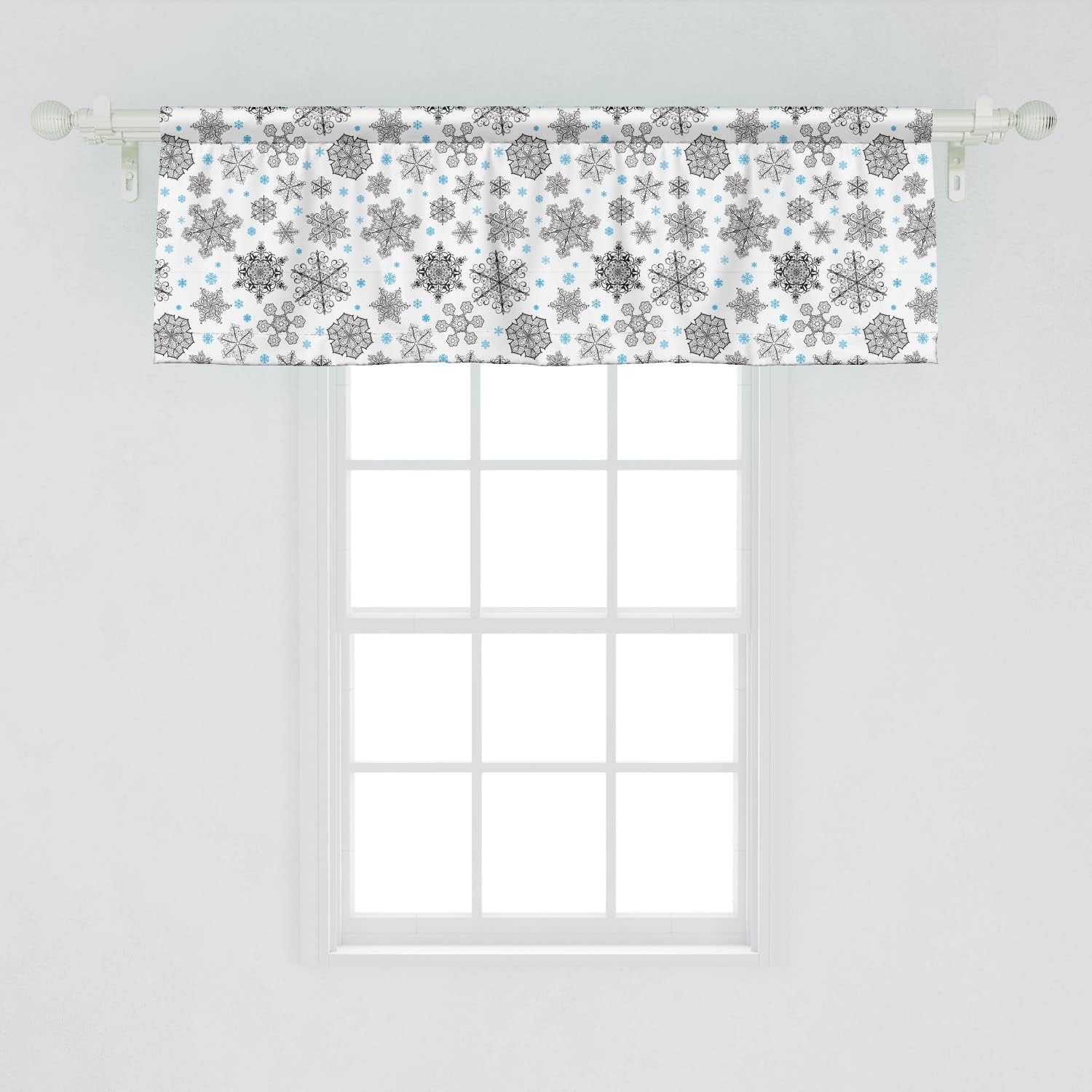 image:imageAmbesonne Leaf Window Valance Vintage Retro 60s Seem Banana Palm Tree Leaves Flowers Hibiscus Curtain Valance for Kitchen Bedroom Decor with Rod Pocket 54 X 18 Caramel BurgundyBlue Black White