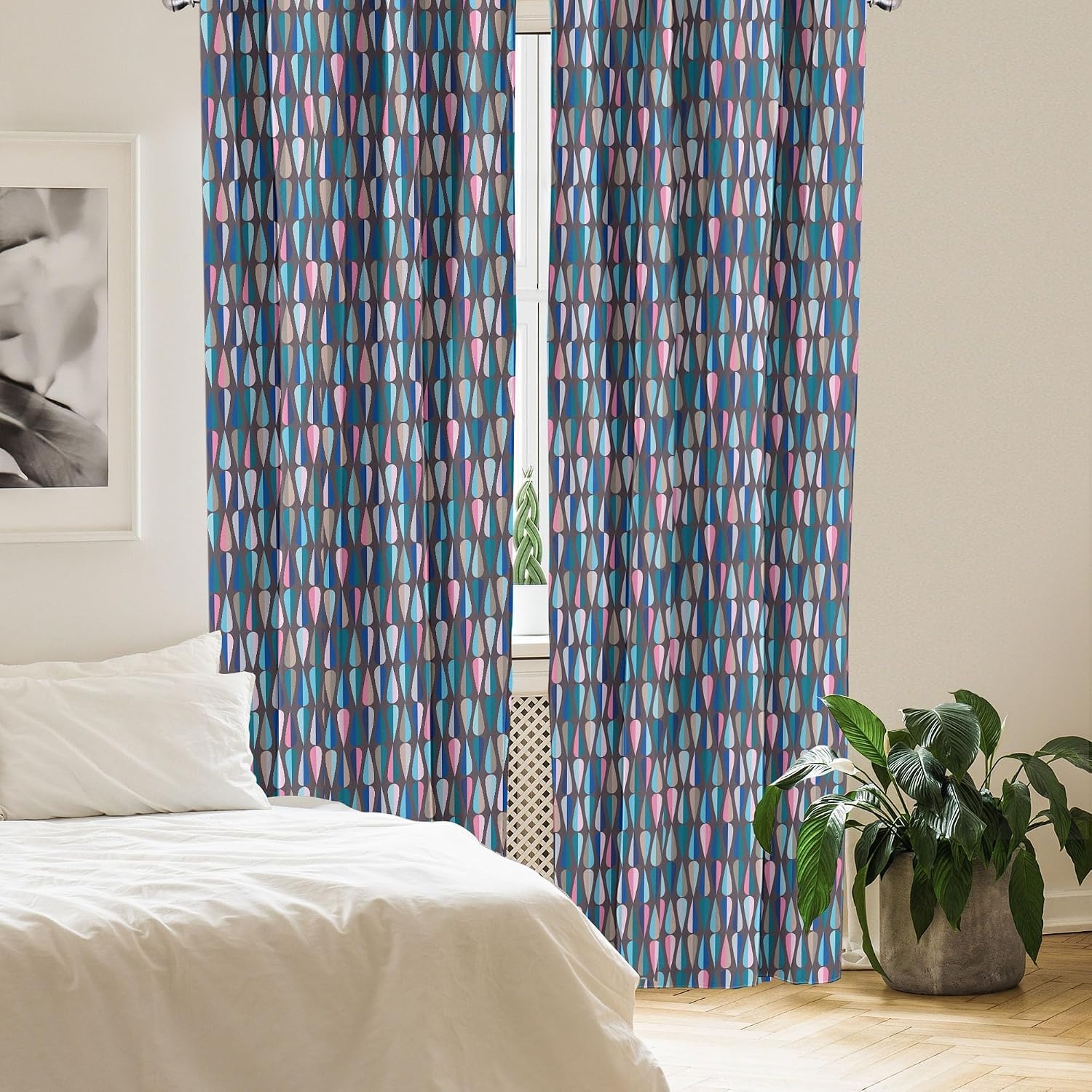 image:imageAmbesonne Watercolor Window Curtains Christmas Themed Floral Poinsettia Berries Winter Inspirations Leaf Lightweight Decor 2Panel Set with Rod Pocket Pair of  28 x 84 Vermilion Yellow GreenTaupe Blue