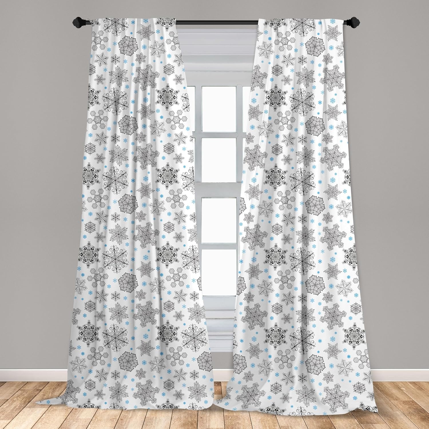 image:imageAmbesonne Watercolor Window Curtains Christmas Themed Floral Poinsettia Berries Winter Inspirations Leaf Lightweight Decor 2Panel Set with Rod Pocket Pair of  28 x 84 Vermilion Yellow GreenBlue Black White