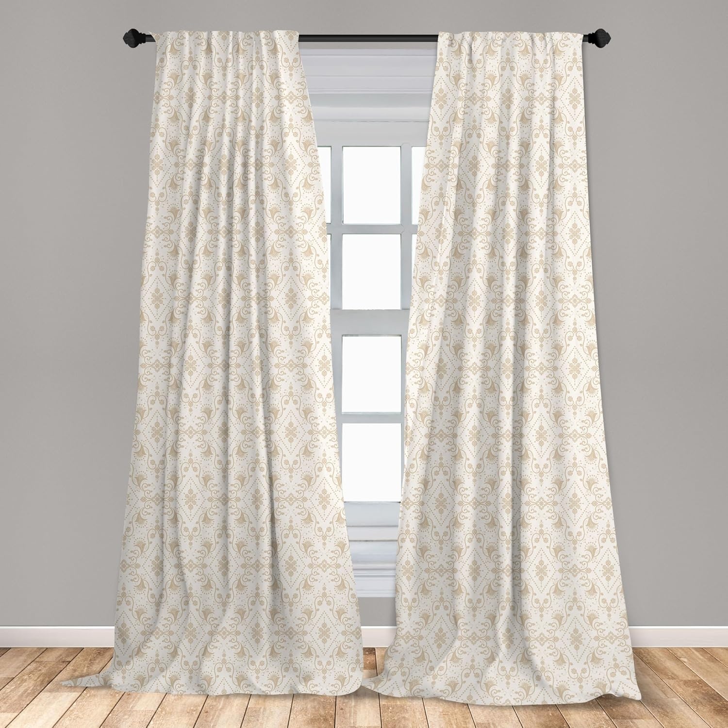 image:imageAmbesonne Watercolor Window Curtains Christmas Themed Floral Poinsettia Berries Winter Inspirations Leaf Lightweight Decor 2Panel Set with Rod Pocket Pair of  28 x 84 Vermilion Yellow GreenCream Tan
