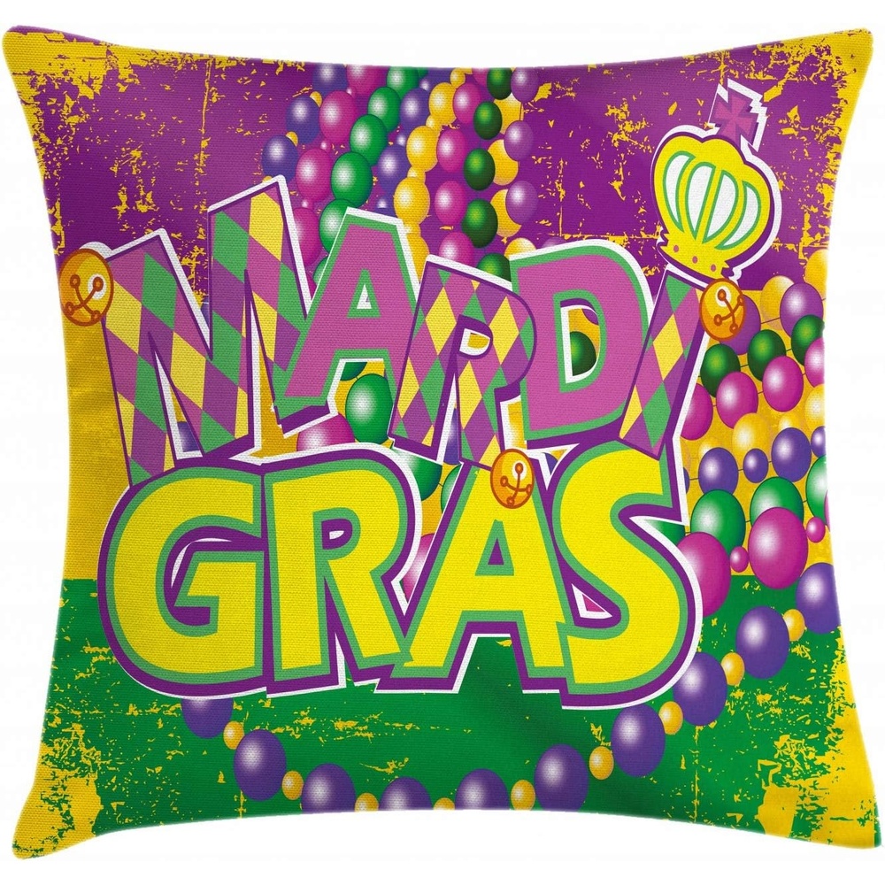 image:imageAmbesonne Abstract Throw Decorative Pillow Cover Home amp Living Room Geometric Composition Colorful Striped Dotted Rhombus Decorative Square Accent Cushion Pillow Case 20 X 20 Purple White GreyPurple Green Yellow