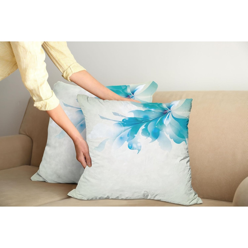 image:imageAmbesonne Abstract Throw Decorative Pillow Cover Home amp Living Room Geometric Composition Colorful Striped Dotted Rhombus Decorative Square Accent Cushion Pillow Case 20 X 20 Purple White GreyPale Blue and White