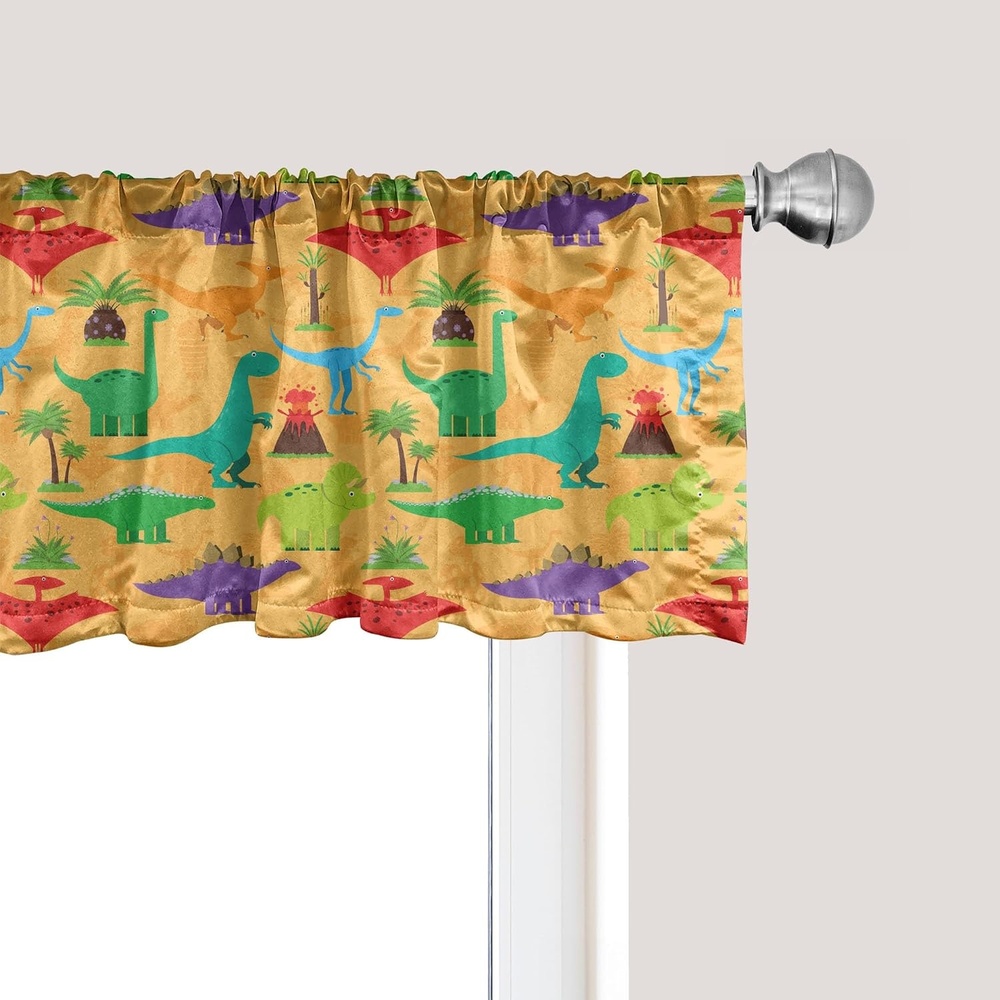 image:imageAmbesonne Flamingo Window Valance Heron and Flamingo Birds with Watercolor Design Wildlife Nature Curtain Valance for Kitchen Bedroom Decor with Rod Pocket 54 X 18 Grey Vermilion WhiteApricot