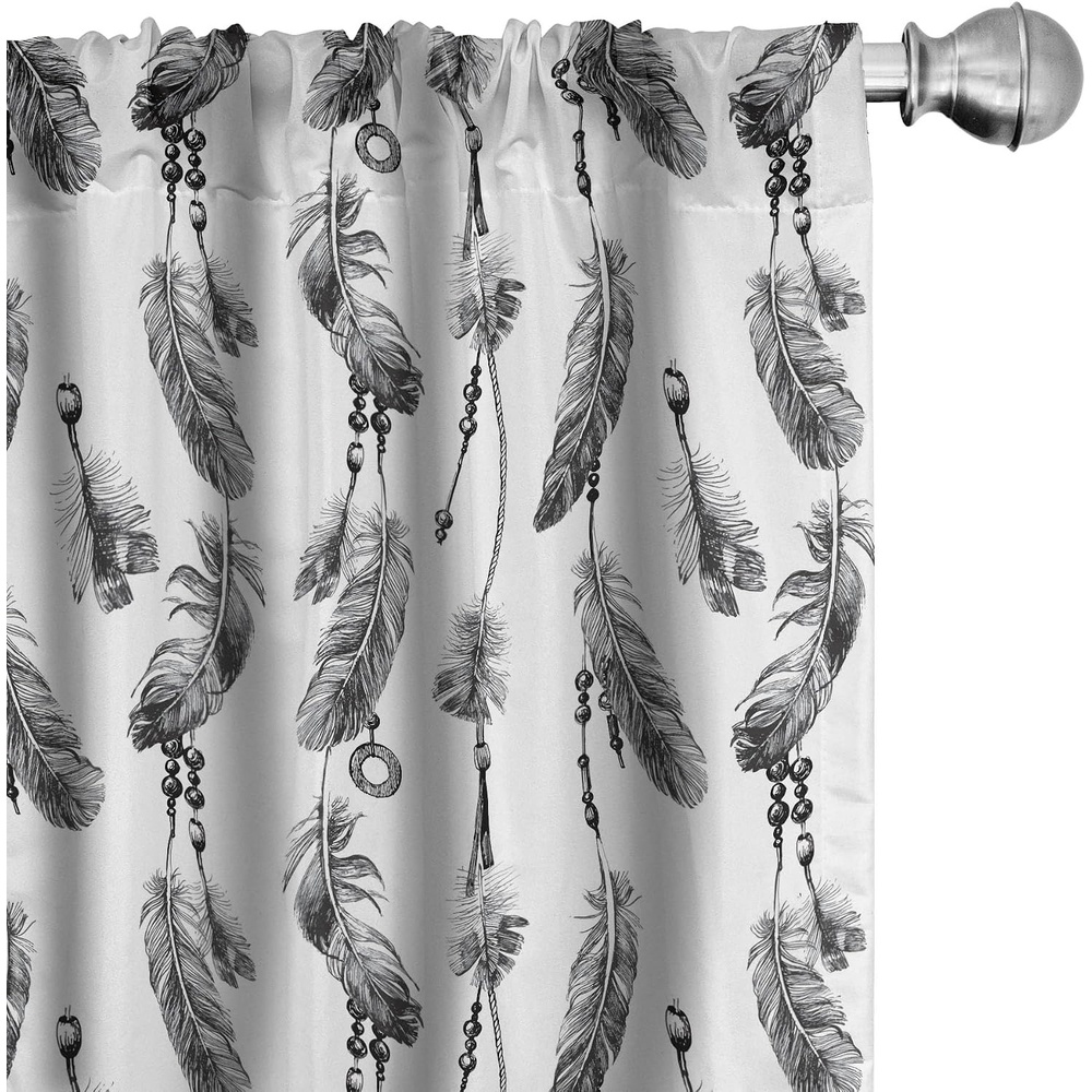 image:imageAmbesonne Watercolor Window Curtains Christmas Themed Floral Poinsettia Berries Winter Inspirations Leaf Lightweight Decor 2Panel Set with Rod Pocket Pair of  28 x 84 Vermilion Yellow GreenGrey and Charcoal