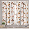 image:imageAmbesonne Abstract Kitchen Curtains Absurd Vector Smoky Wavy Floral Design Rainbow Alike Stripes and Lines Print Window Drapes 2 Panel Set for Kitchen Cafe Decor 55 x 39 White MulticolorWarm Taupe Brown and Coral