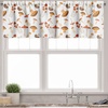 image:imageAmbesonne Abstract Kitchen Curtains Absurd Vector Smoky Wavy Floral Design Rainbow Alike Stripes and Lines Print Window Drapes 2 Panel Set for Kitchen Cafe Decor 55 x 39 White MulticolorWarm Taupe Brown and Coral